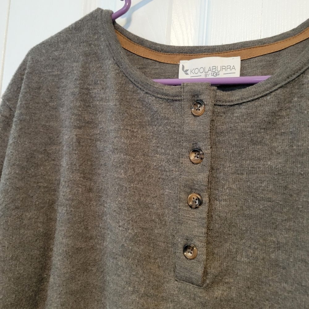 Koolaburra By Ugg Gray Super Soft Brushed Rib Hen… - image 3